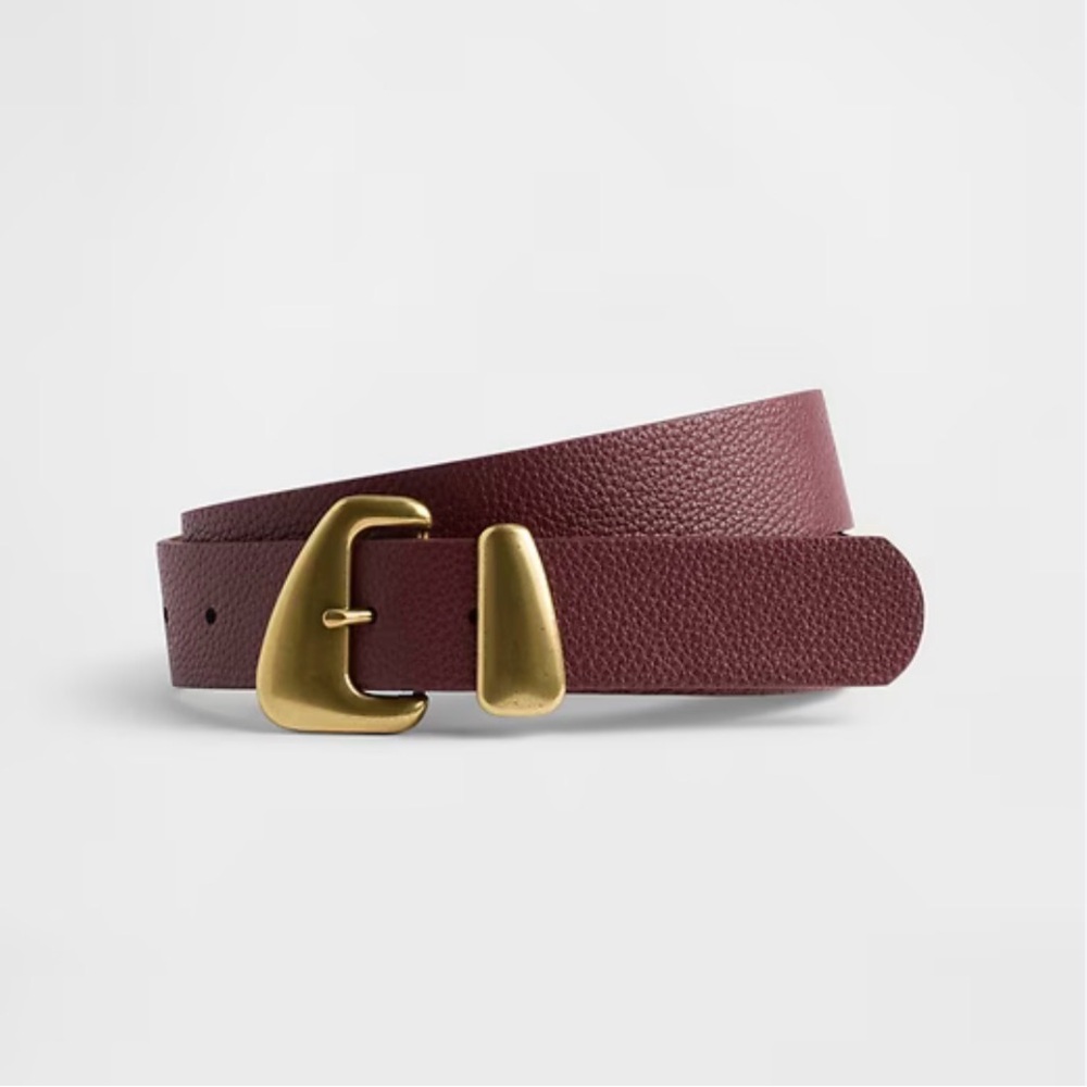 NWT Vegan Leather Pebble Angular Buckle Belt - Size Large